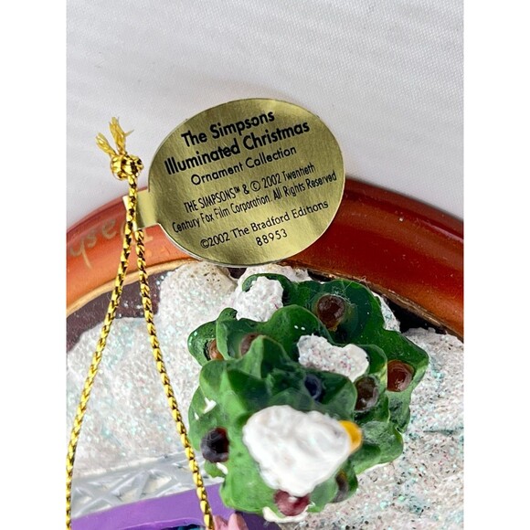 SIMPSONS Bradford Christmas Ornament Illuminated “Dashing Through the Snow” Vtg - Picture 6 of 7
